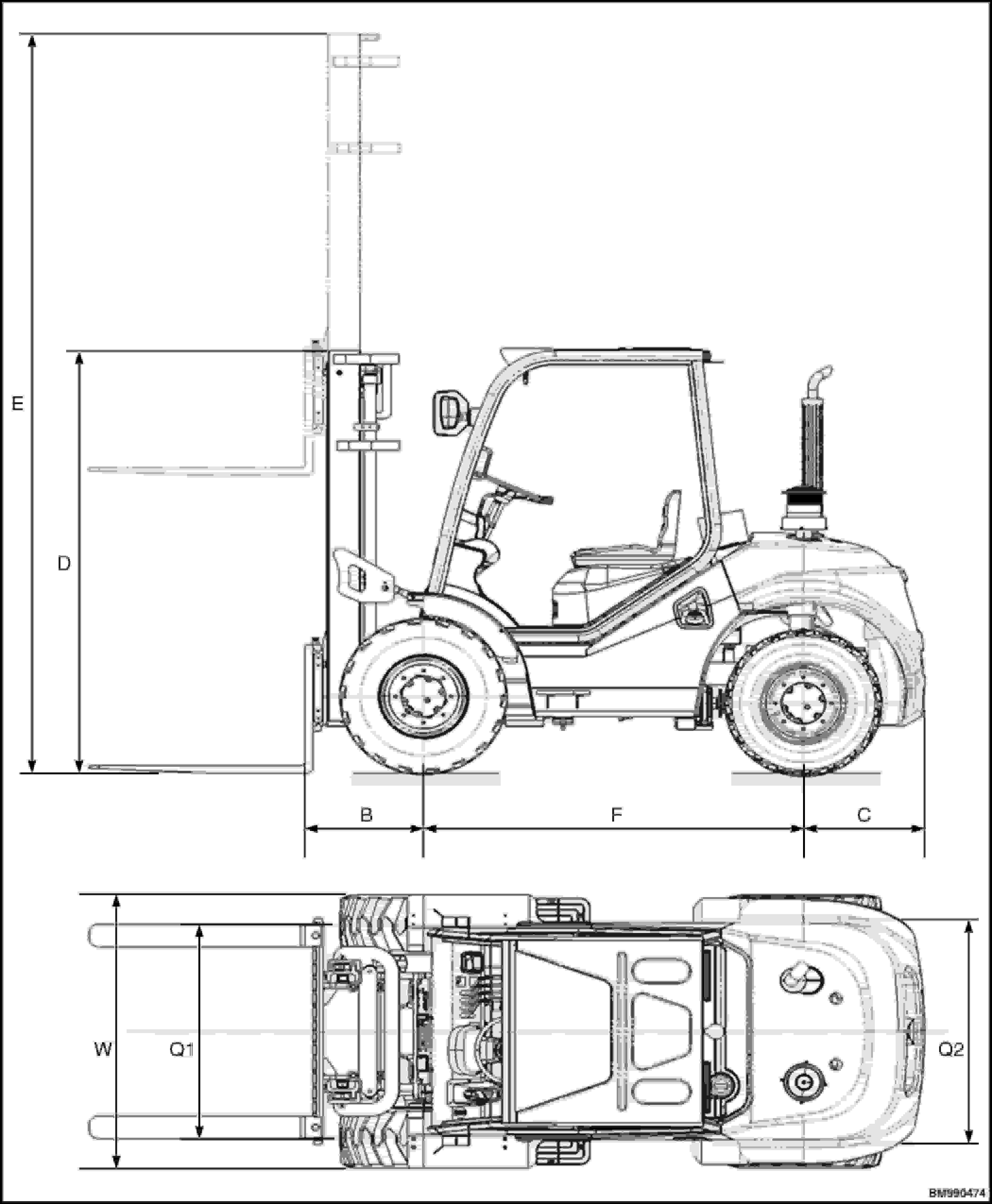 Alternative view of Yale A7R8 (KDP18UX 4WD, KDP25UX 4WD, KDP35UX 4WD) Forklift Service Manual