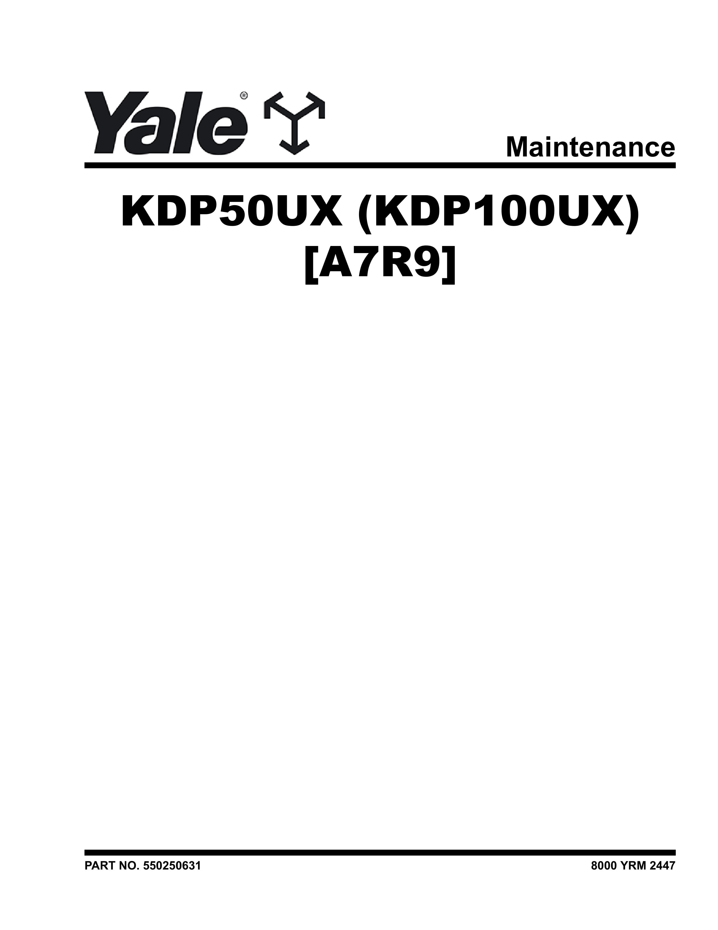 Yale A7R9 (KDP50UX Europe) 09.2023 Forklift Service Manual