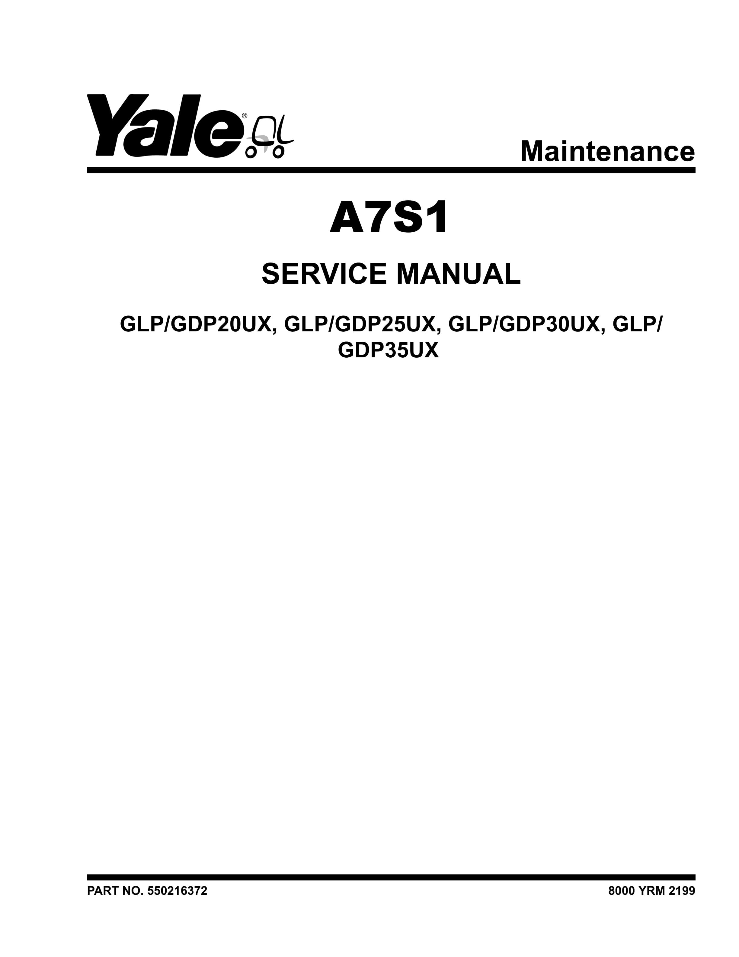 Yale A7S1 (GPGLPGDP04020UX) Forklift Service Manual