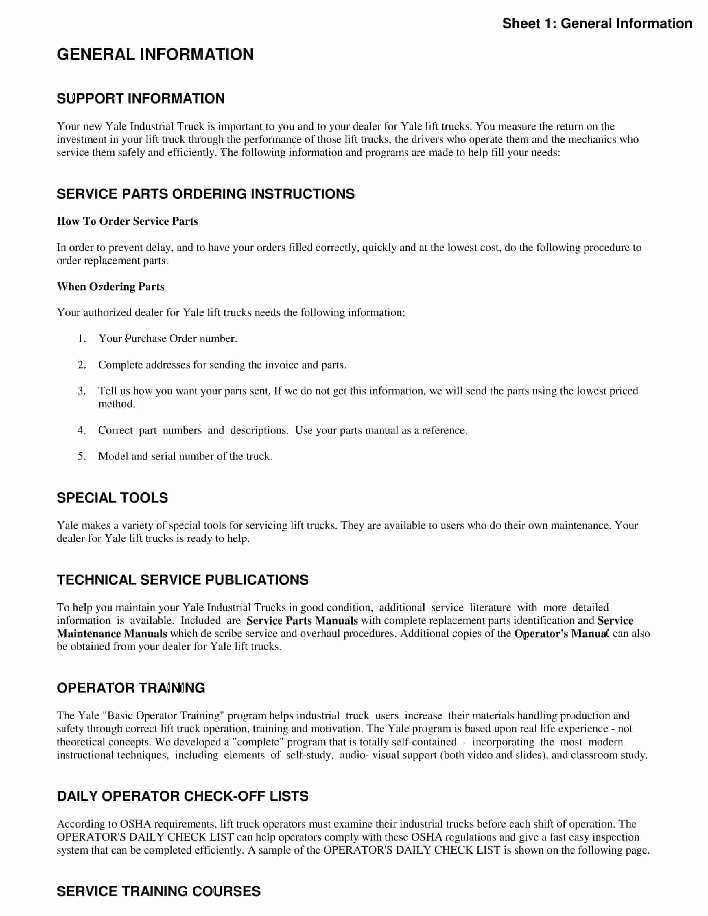 Yale A814 (ERP AFBF) Forklift Service Manual
