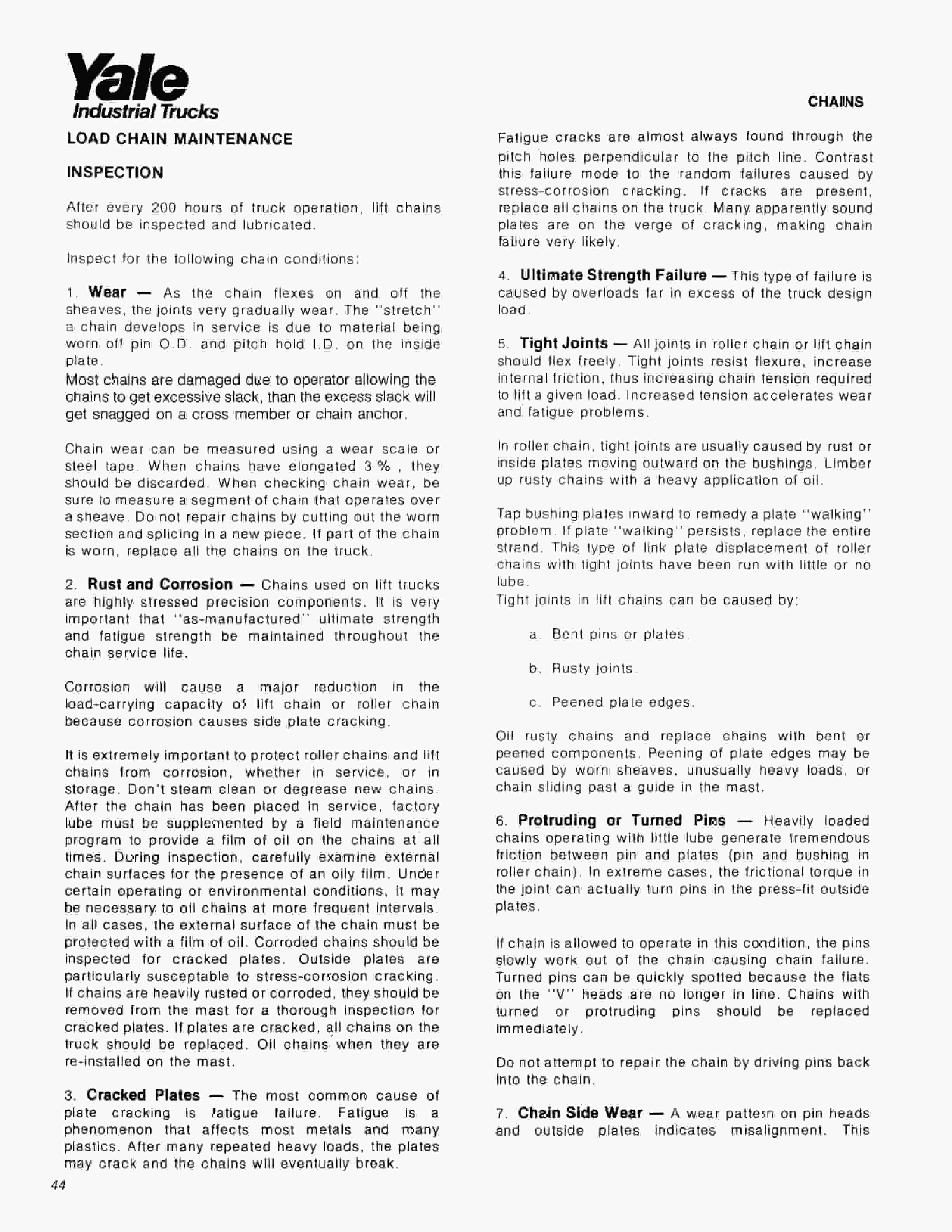 Yale A824 (ESC02025030AB) Forklift Service Manual