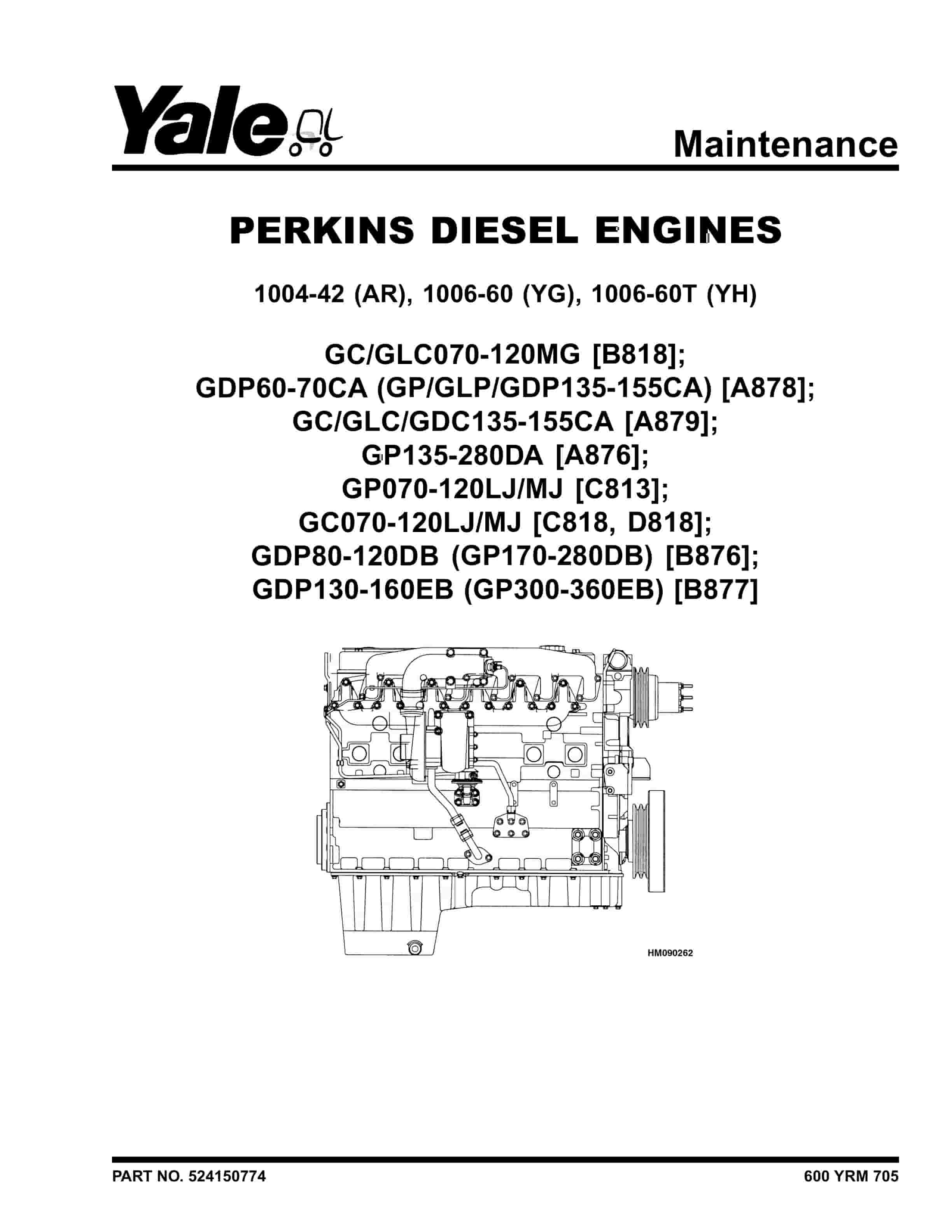 Yale A878 (GDP CA) Forklift Service Manual