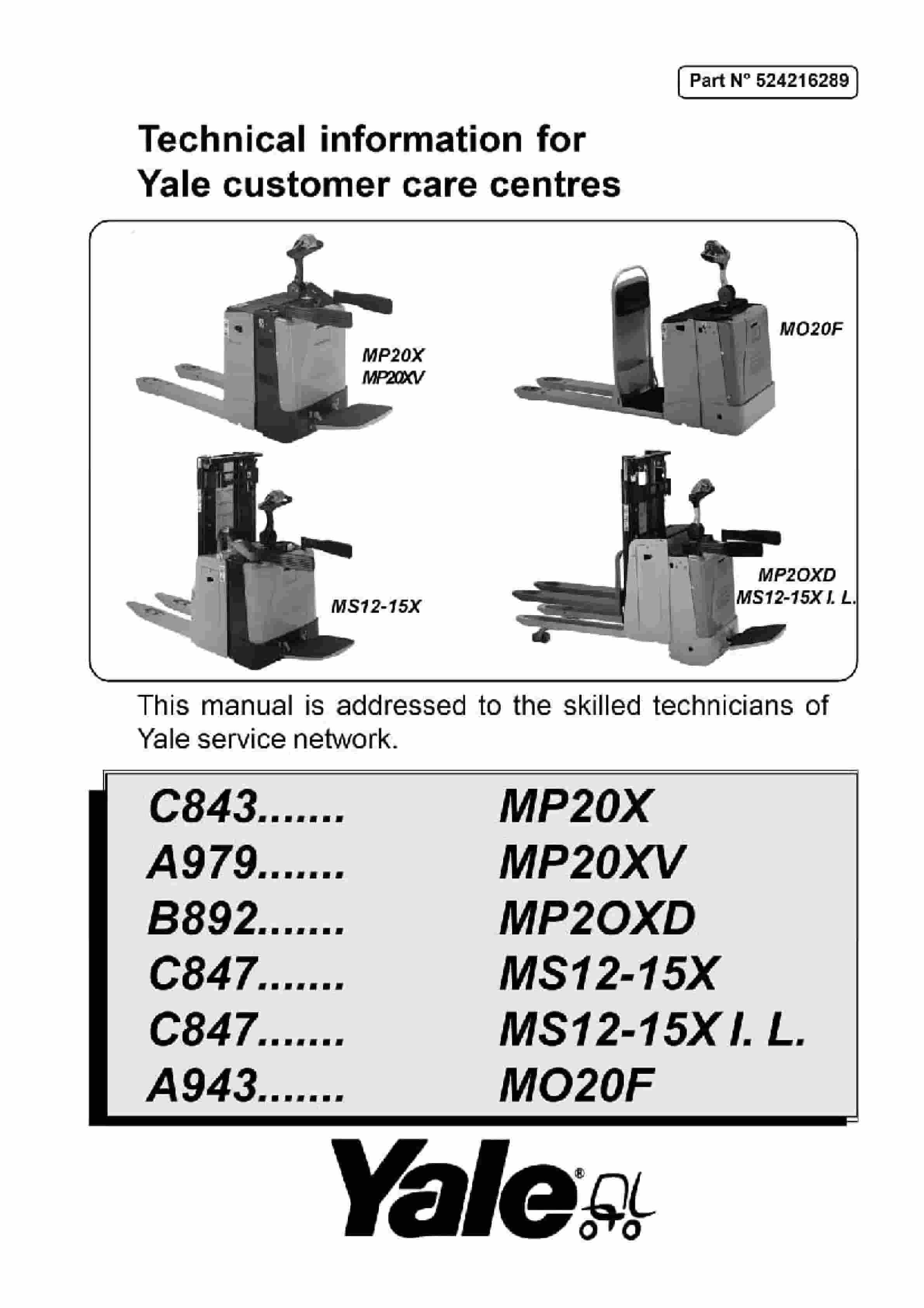 Yale A979 (MP20XV) Forklift Service Manual