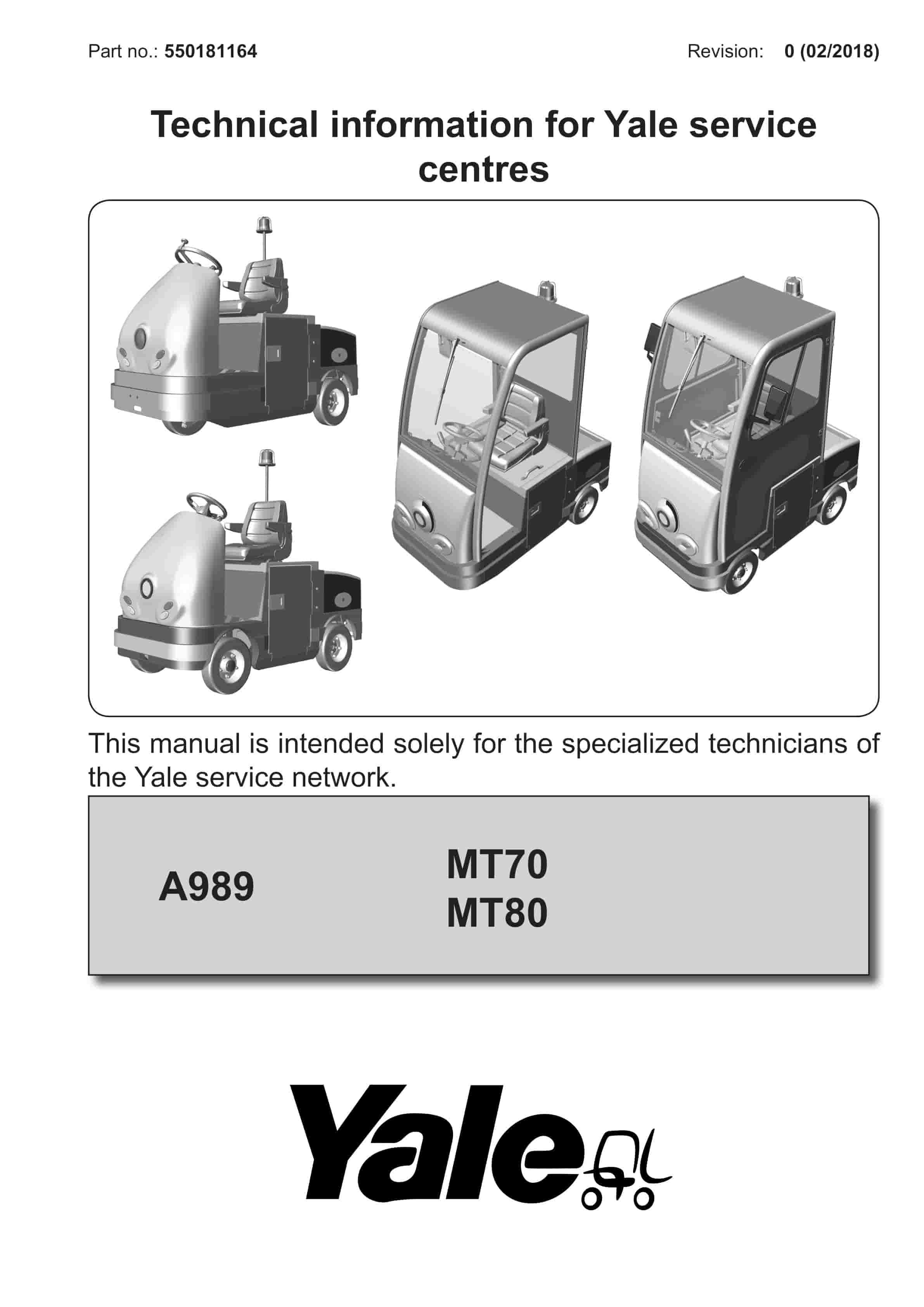 Yale A989 (MT70 - MT80) Forklift Service Manual