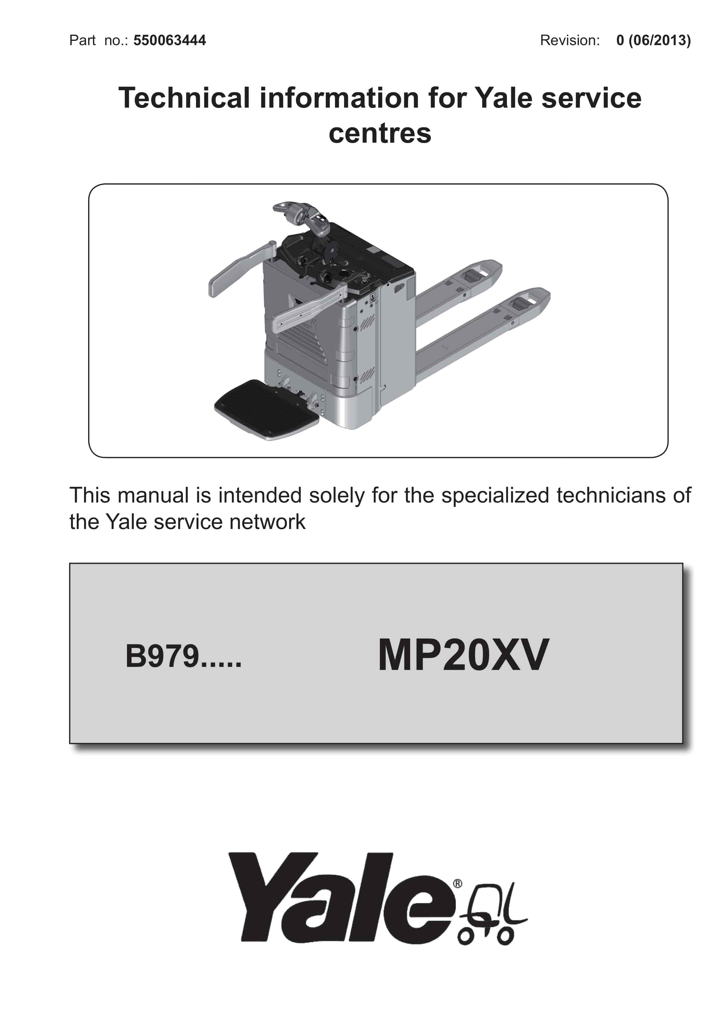 Yale B979 (MP20XV) Forklift Service Manual