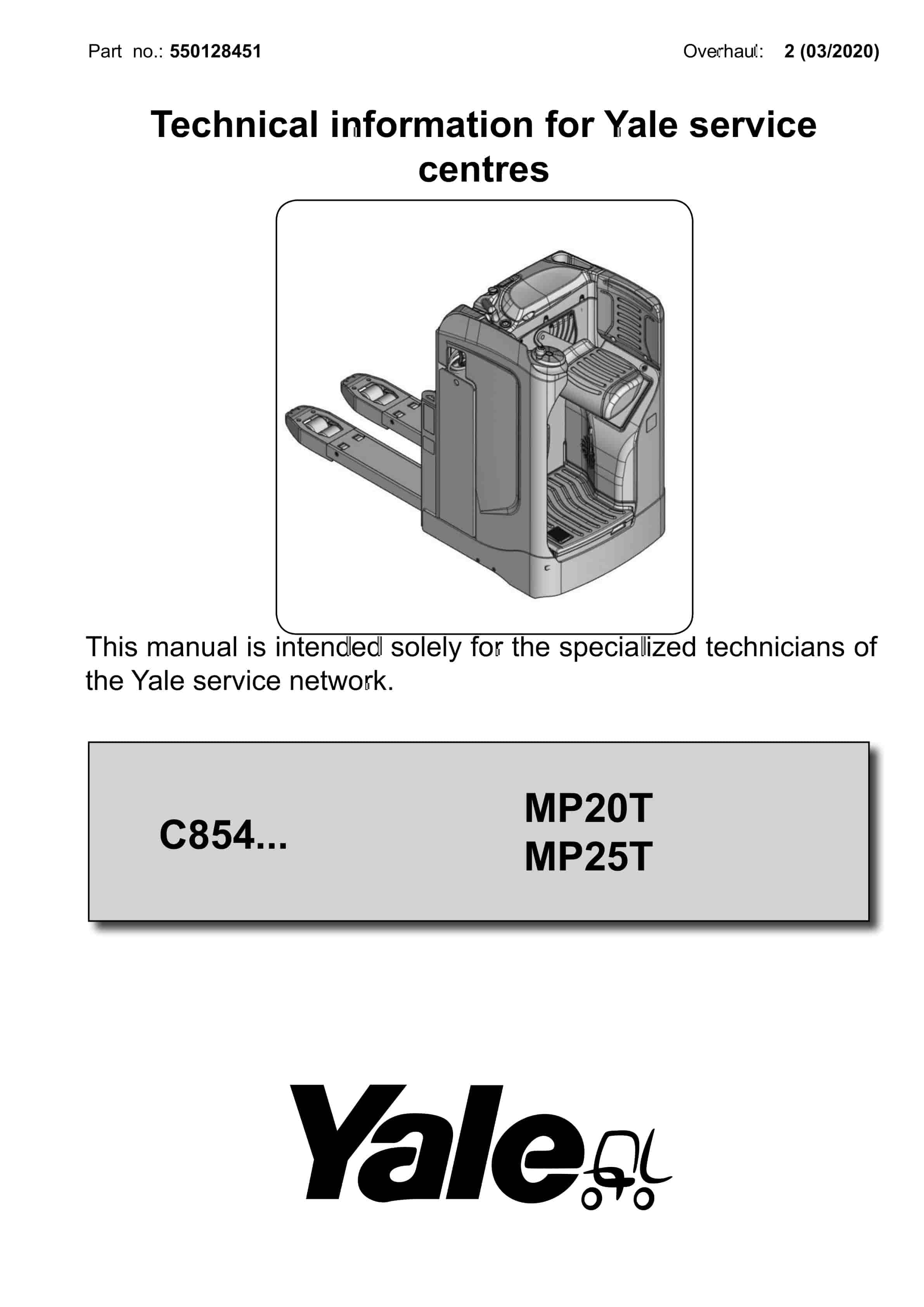 Yale C854 (MP20T - MP25T) Forklift Service Manual