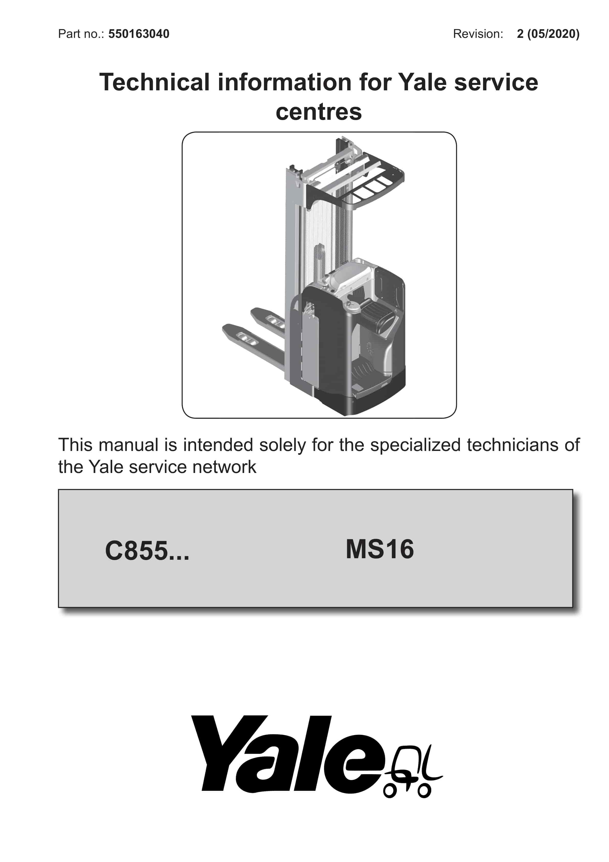 Yale C855 (MS16S Europe) Forklift Service Manual