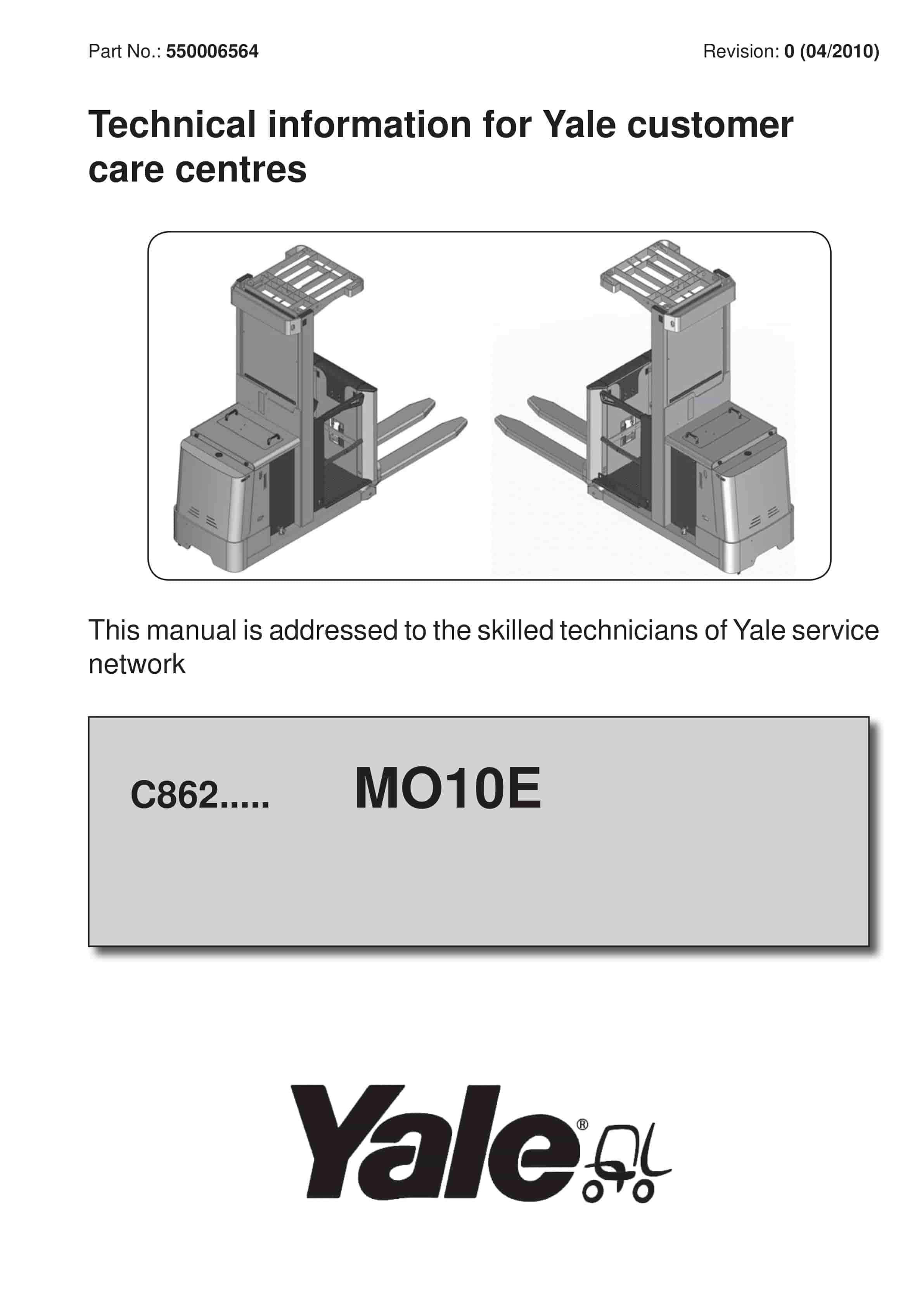 Yale C862 (MO10E AC) Forklift Service Manual