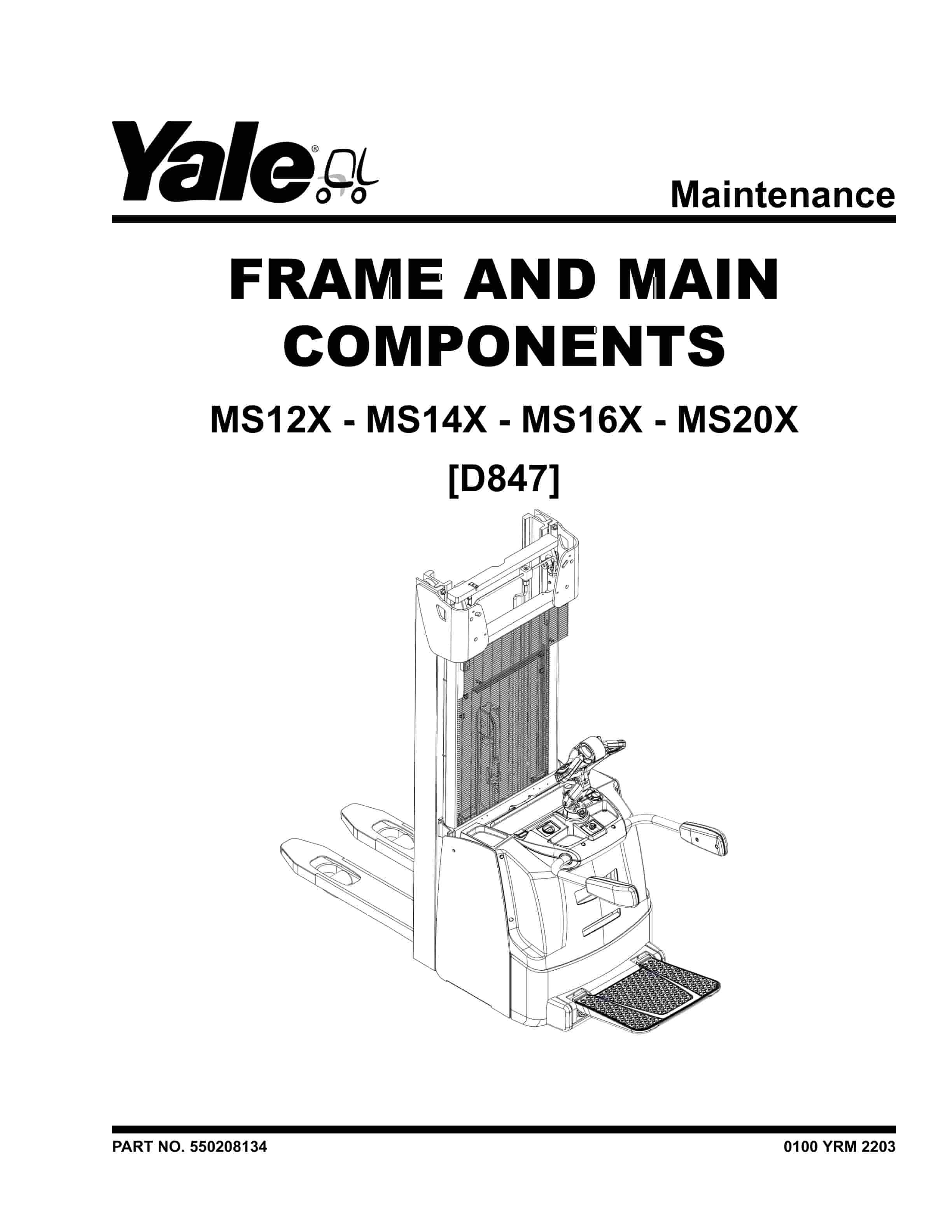 Yale D847 (MS12X - MS14X - MS16X - MS20X) Forklift Service Manual