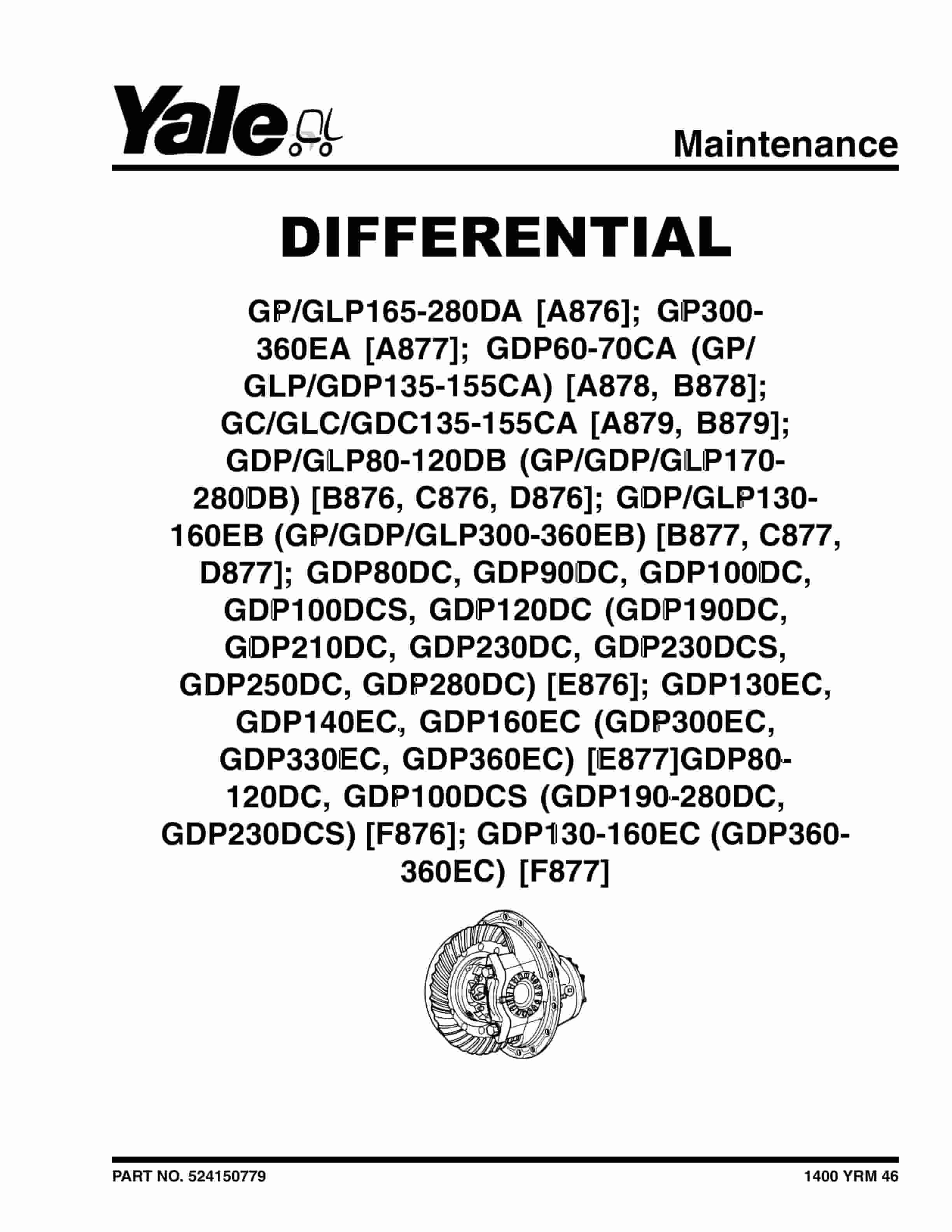 Yale F877 (GDP300EC, GDP330EC, GDP360EC) 02.2023 Forklift Service Manual