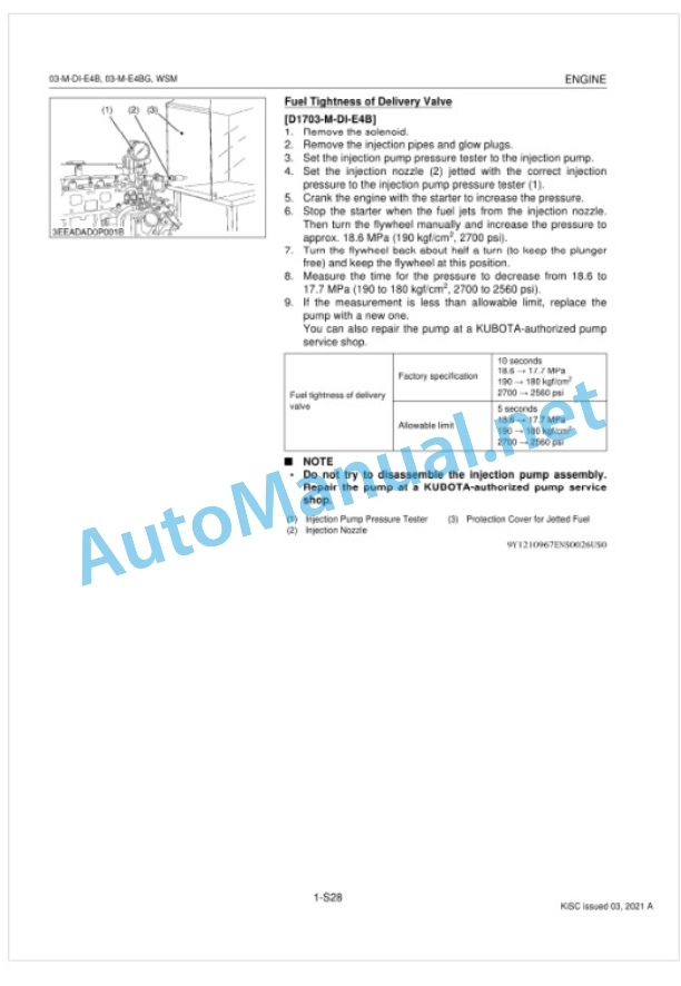 Kubota 03-M-DI-E4B Series, 03-M-E4BG Series Diesel Engine Workshop Manual PDF 4 Kubota 03-M-DI-E4B Series, 03-M-E4BG Series Diesel Engine Workshop Manual PDF-4