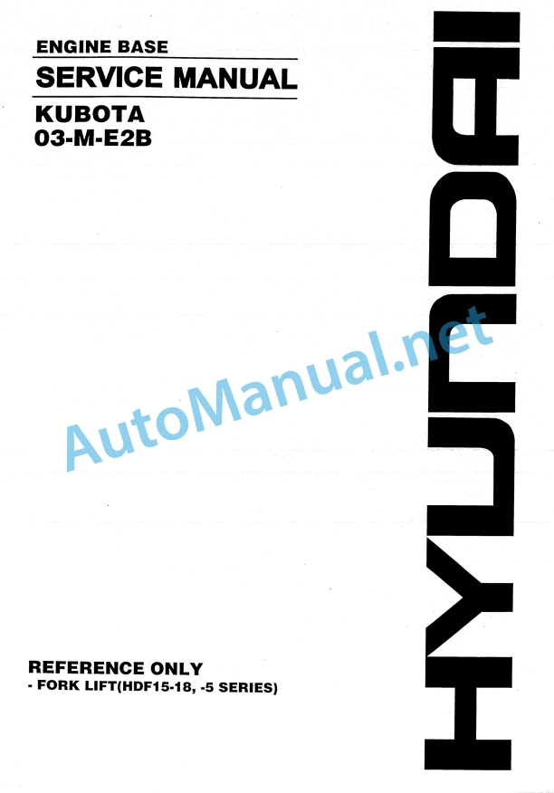 Kubota 03-M-E2B Engine Base Service Manual PDF