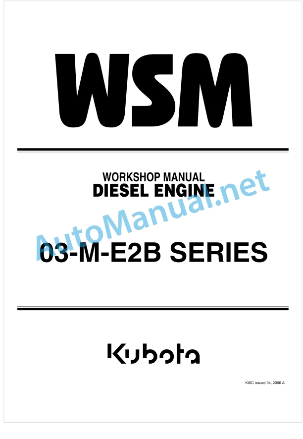 Kubota 03-M-E2B Series Diesel Engine Workshop Manual PDF