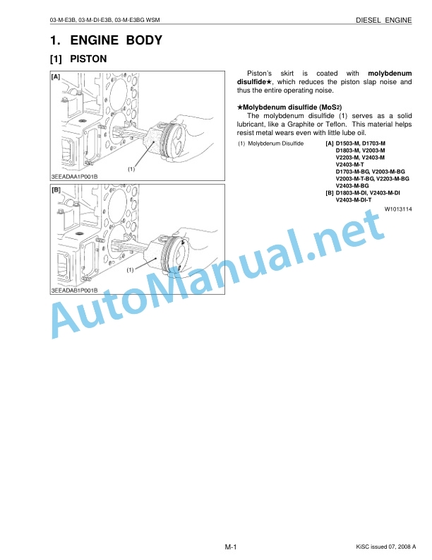 Kubota 03-M-E3B, 03-M-DI-E3B, 03-M-E3BG Series Diesel Engine Workshop Manual PDF 3 Kubota 03-M-E3B, 03-M-DI-E3B, 03-M-E3BG Series Diesel Engine Workshop Manual PDF-3
