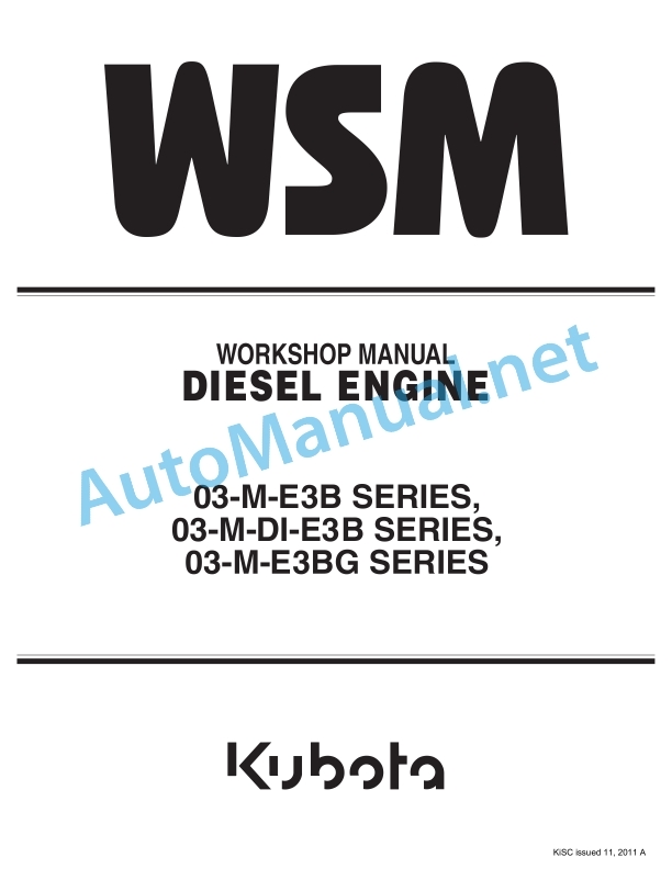Kubota 03-M-E3B Series, 03-M-DI-E3B Series, 03 Workshop Manual PDF 1 Kubota 03-M-E3B Series, 03-M-DI-E3B Series, 03 Workshop Manual PDF