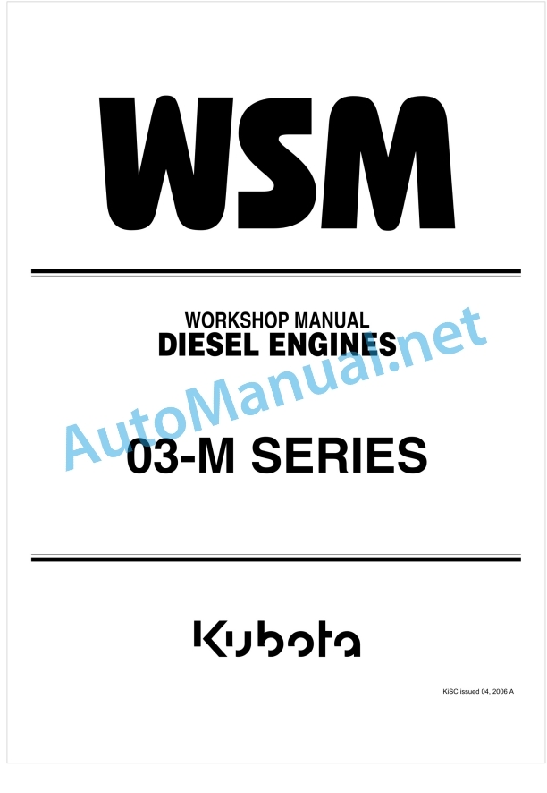 Kubota 03-M Series Diesel Engine Workshop Manual PDF