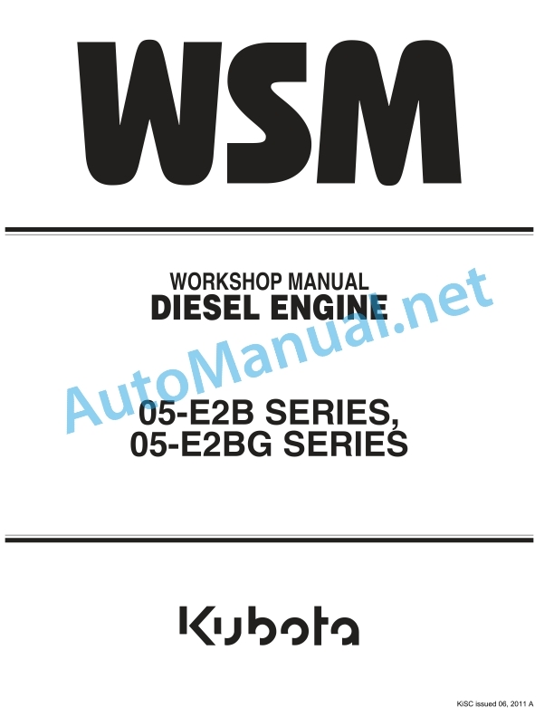 Kubota 05-E2B, 05-E2BG Series Diesel Engine Workshop Manual PDF