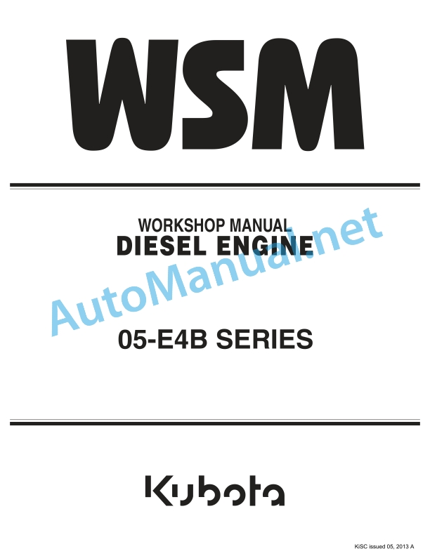Kubota 05-E4B Series Diesel Engine Workshop Manual PDF
