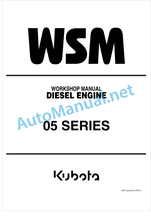 Kubota 05 Series Diesel Engine Workshop Manual PDF