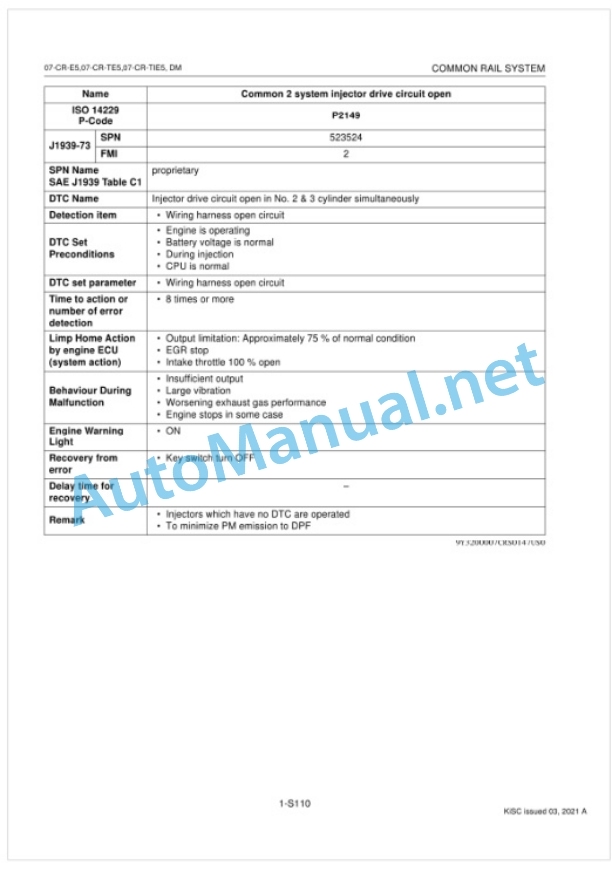 Kubota 07-CR-E5 Common Rail System Diagnosis Manual 3 Kubota 07-CR-E5 Common Rail System Diagnosis Manual-3