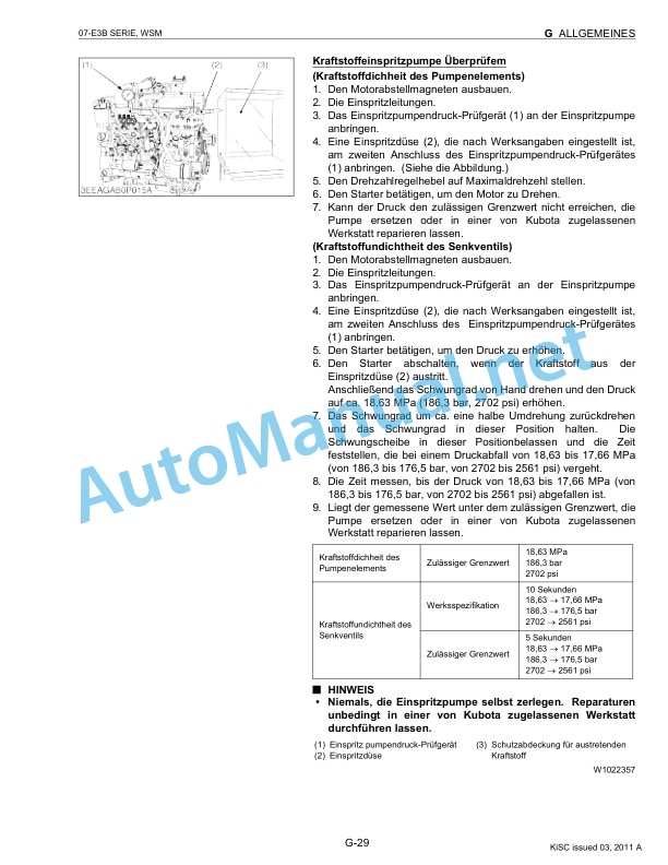 Kubota 07-E3B Series Diesel Engine Workshop Manual PDF DE 2 Kubota 07-E3B Series Diesel Engine Workshop Manual PDF DE-2