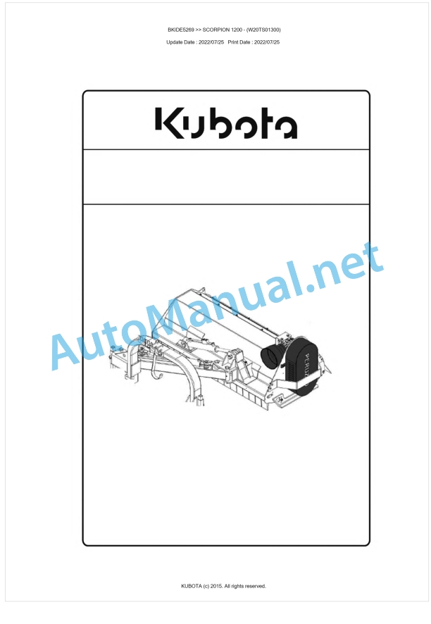 Kubota 1200 SCORPION Parts Manual PDF BKIDE5269 1 Kubota 1200 SCORPION Parts Manual PDF BKIDE5269