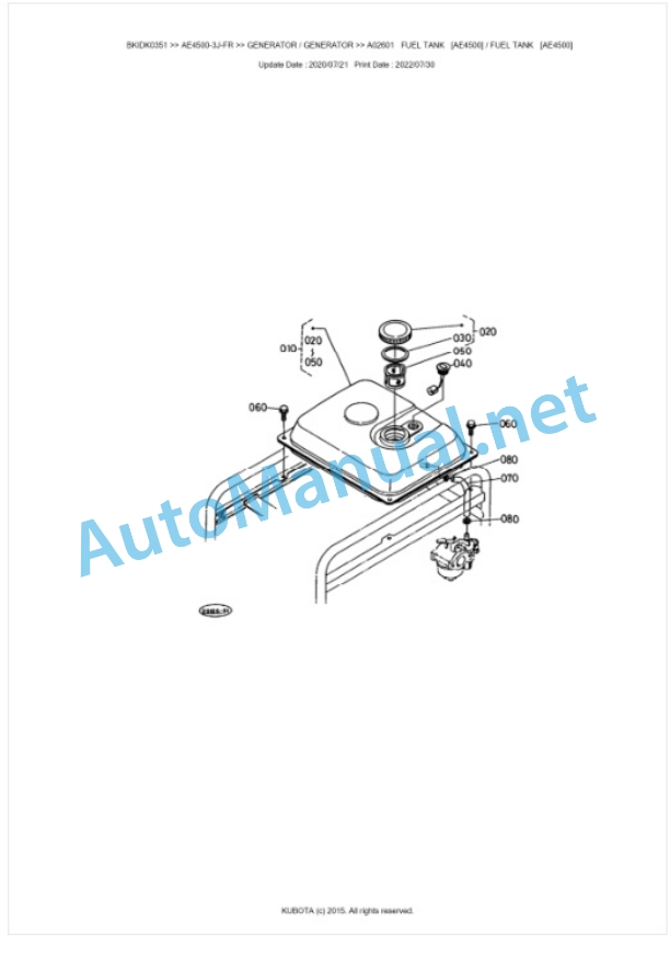 Kubota AE4500-3J-FR Parts Manual PDF BKIDK0351 5 Kubota AE4500-3J-FR Parts Manual PDF BKIDK0351-5