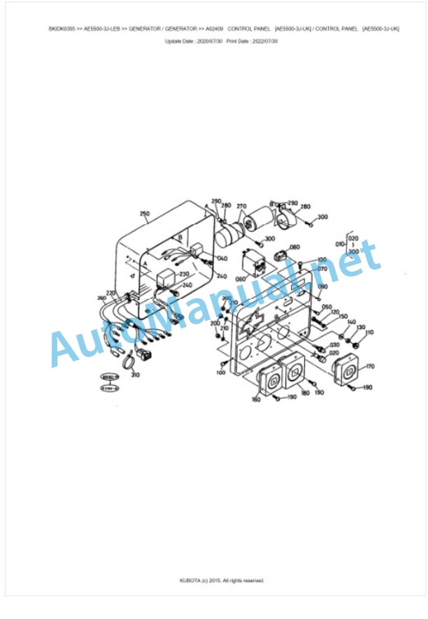 Kubota AE5500-3J-LEB Parts Manual PDF BKIDK0355 4 Kubota AE5500-3J-LEB Parts Manual PDF BKIDK0355-4