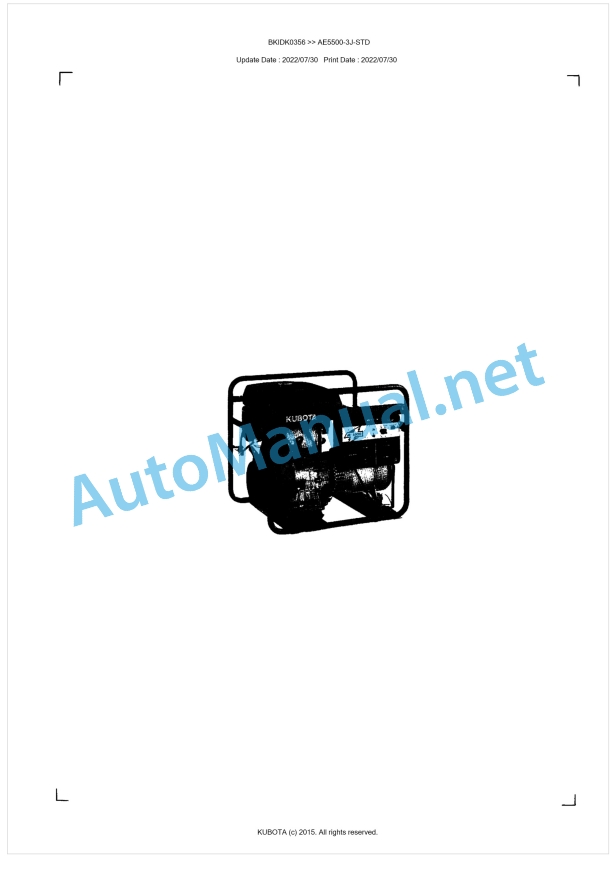 Kubota AE5500-3J-STD Parts Manual PDF BKIDK0356