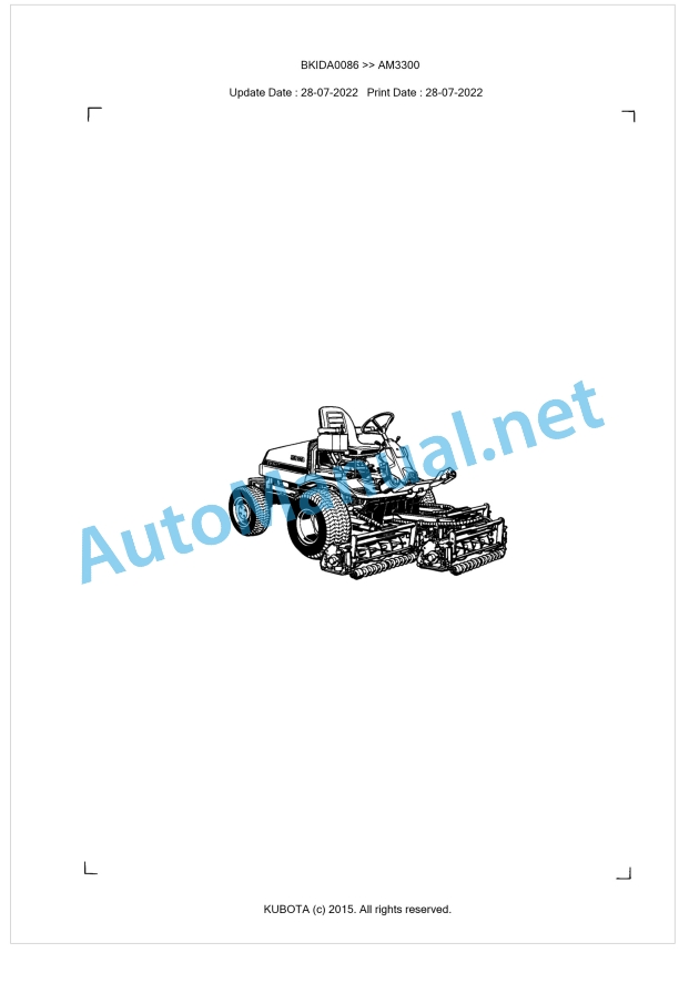 Kubota AM3300 Parts Manual PDF BKIDA0086