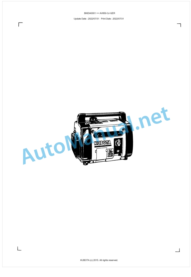 Kubota AV650-3J-GER Parts Manual PDF BKIDA0001