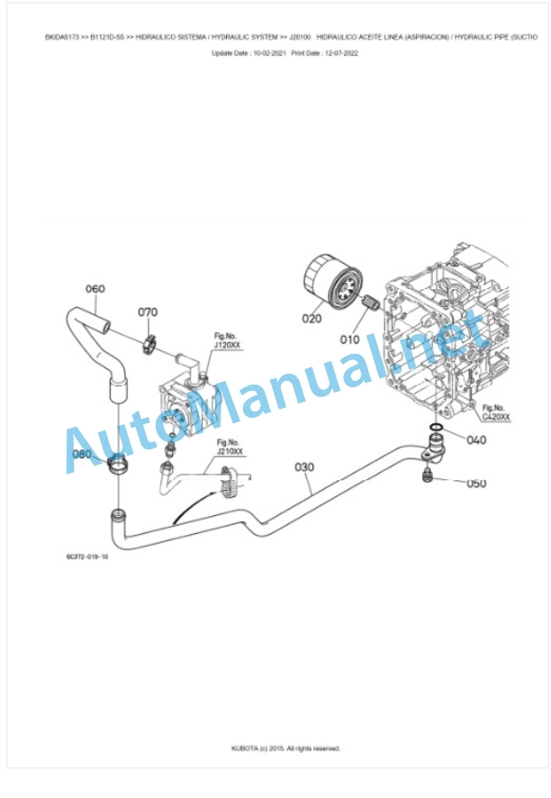 Kubota B1121D-S5 Tractor Parts Manual PDF BKIDA5173-5