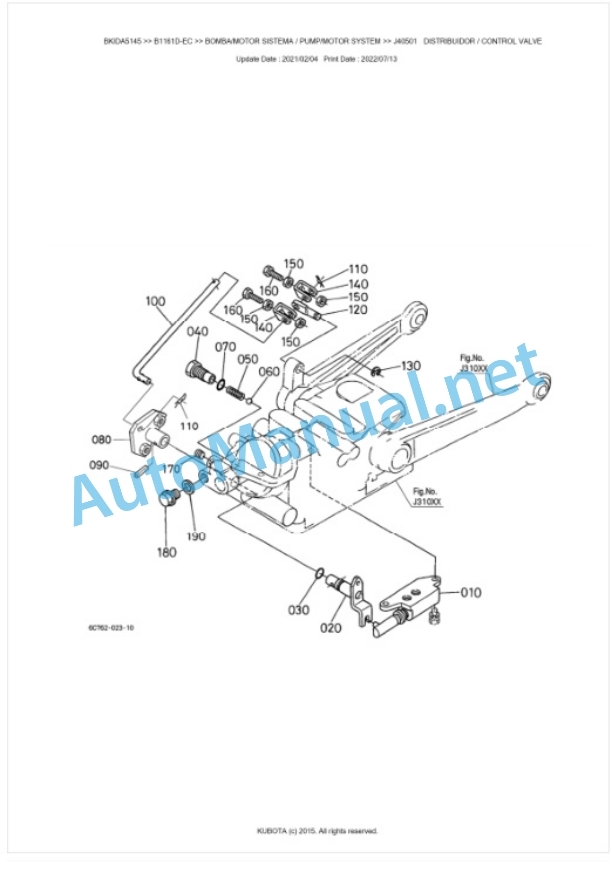 Kubota B1161D-EC Tractor Parts Manual PDF BKIDA5145-5