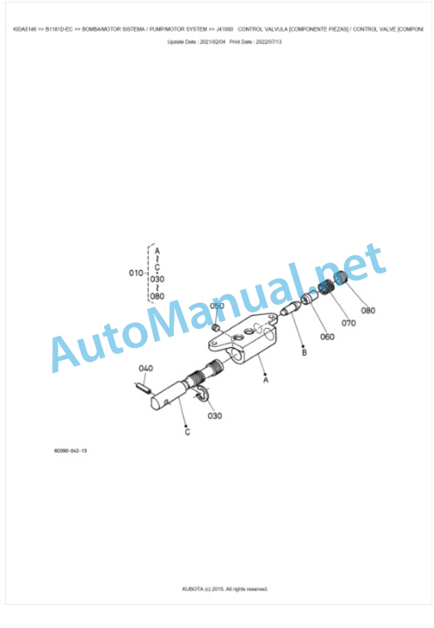Kubota B1181D-EC Tractor Parts Manual PDF BKIDA5146-5