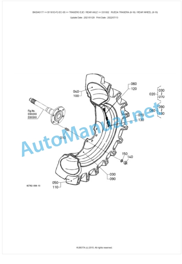Kubota B1181D-F2-EC-S5 Parts Manual PDF BKIDA5177 4 Kubota B1181D-F2-EC-S5 Parts Manual PDF BKIDA5177-4