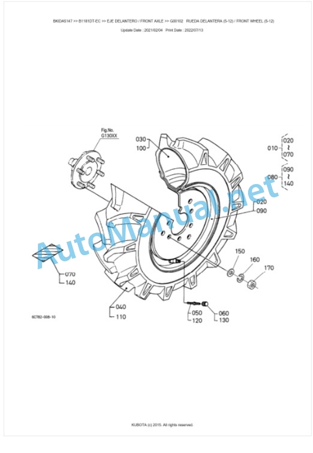 Kubota B1181DT-EC Tractor Parts Manual PDF BKIDA5147 3 Kubota B1181DT-EC Tractor Parts Manual PDF BKIDA5147-3