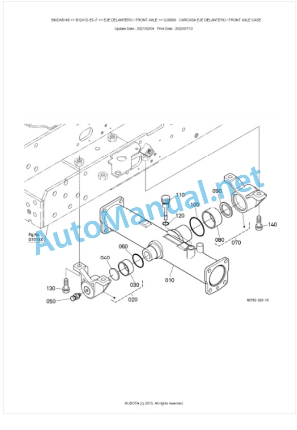 Kubota B1241D-EC-F Tractor Parts Manual PDF BKIDA5148 3 Kubota B1241D-EC-F Tractor Parts Manual PDF BKIDA5148-3