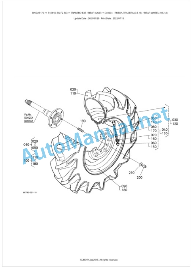 Kubota B1241D-EC-F2-S5 Tractor Parts Manual PDF BKIDA5179 4 Kubota B1241D-EC-F2-S5 Tractor Parts Manual PDF BKIDA5179-4