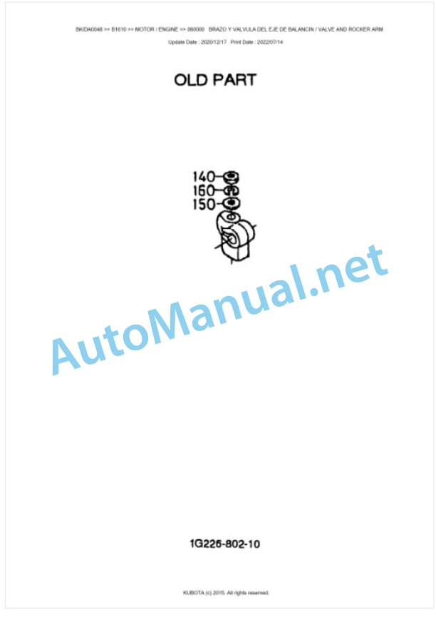 Kubota B1610 Tractor Parts Manual PDF BKIDA0048-2