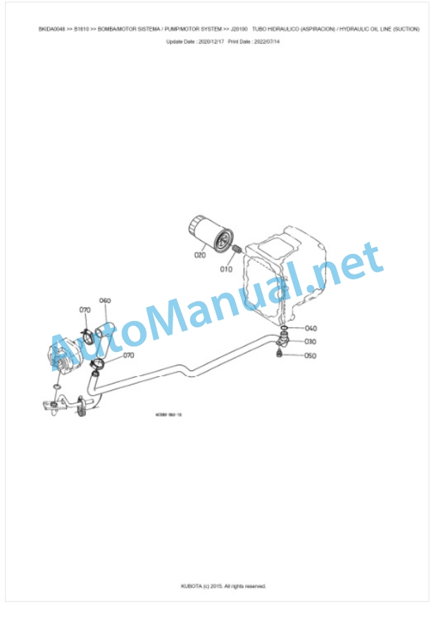 Kubota B1610 Tractor Parts Manual PDF BKIDA0048-5