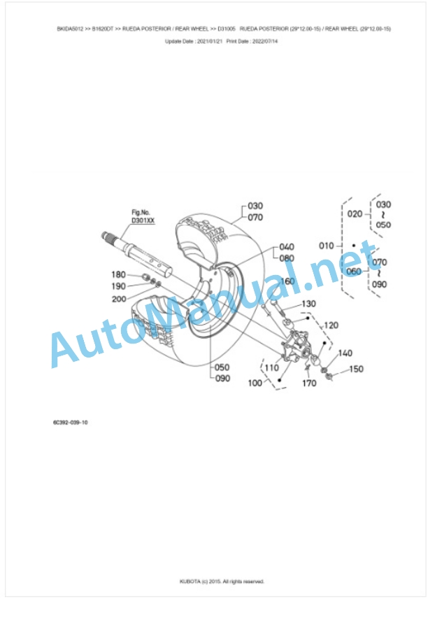 Kubota B1620DT Tractor Parts Manual PDF BKIDA5012 4 Kubota B1620DT Tractor Parts Manual PDF BKIDA5012-4