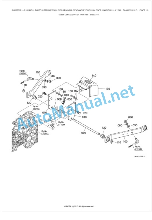 Kubota B1620DT Tractor Parts Manual PDF BKIDA5012 5 Kubota B1620DT Tractor Parts Manual PDF BKIDA5012-5