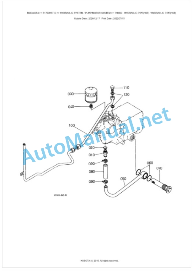 Kubota B1750HST-D Parts Manual PDF BKIDA0054 5 Kubota B1750HST-D Parts Manual PDF BKIDA0054-5