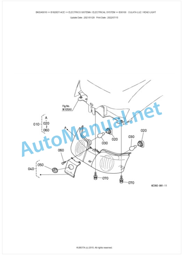 Kubota B1820DT-ACE Tractor Parts Manual PDF BKIDA5016 3 Kubota B1820DT-ACE Tractor Parts Manual PDF BKIDA5016-3