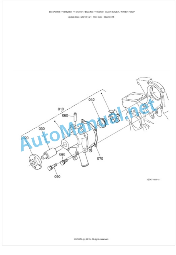 Kubota B1820DT Tractor Parts Manual PDF BKIDA5008 2 Kubota B1820DT Tractor Parts Manual PDF BKIDA5008-2