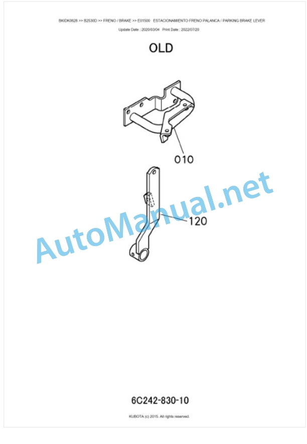 Kubota B1830D, B2320D, B2530D Tractor Parts Manual PDF BKIDK0628 4 Kubota B1830D, B2320D, B2530D Tractor Parts Manual PDF BKIDK0628-4