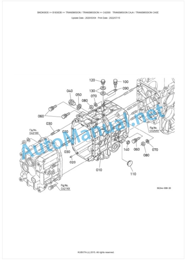 Kubota B1830DB, B2530DB Tractor Parts Manual PDF BKIDK0635 3 Kubota B1830DB, B2530DB Tractor Parts Manual PDF BKIDK0635-3