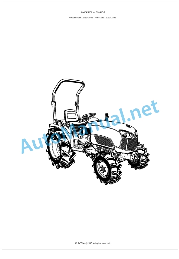 Kubota B2050D-F Parts Manual PDF BKIDK5068