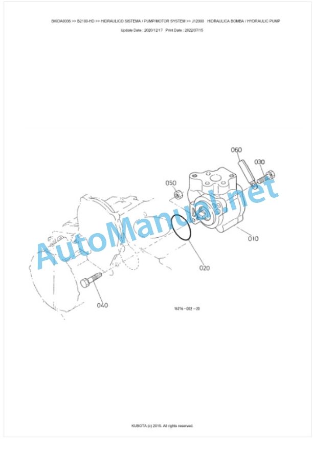 Kubota B2100-HD Parts Manual PDF BIKDA0036-4