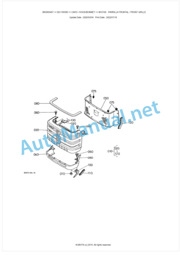 Kubota B2110HDB, B2410HDB Tractor Parts Manual PDF BKIDK0457 5 Kubota B2110HDB, B2410HDB Tractor Parts Manual PDF BKIDK0457-5